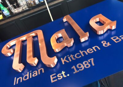 Metal Restaurant Lettering