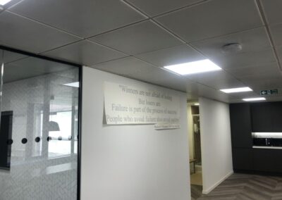 Vinyl lettering on office walls