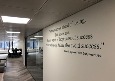 Vinyl lettering on office walls