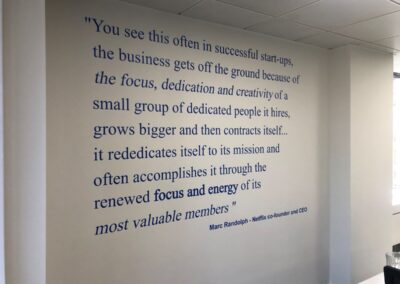 Vinyl lettering on office walls